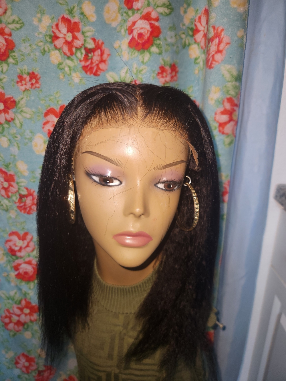 Black Straight Lace Front Wig - Sleek Natural Finish